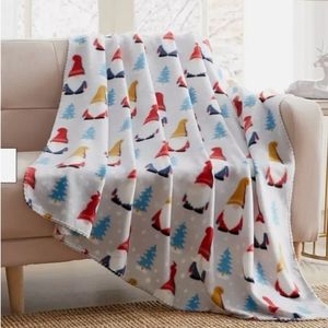 Birch Trails Gnomes Holiday Christmas Blanket Fleece Throw 50" x 60"  NWT
